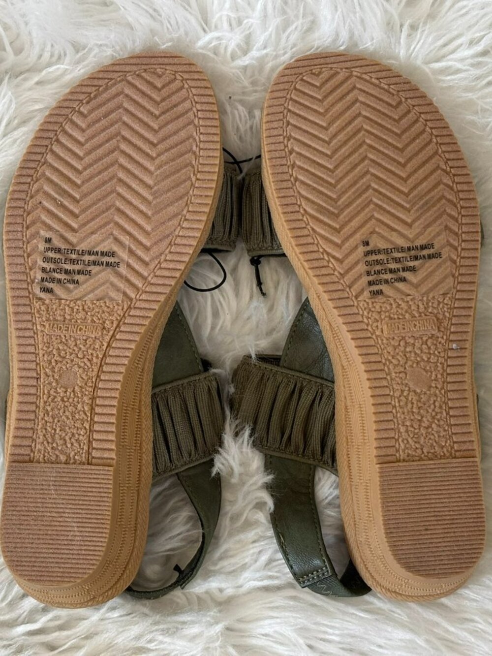 NWT White Mountain Olive Green Slip-on Stretch Slingback Sandals 8 - Picture 5 of 7